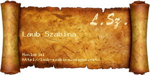 Laub Szabina névjegykártya